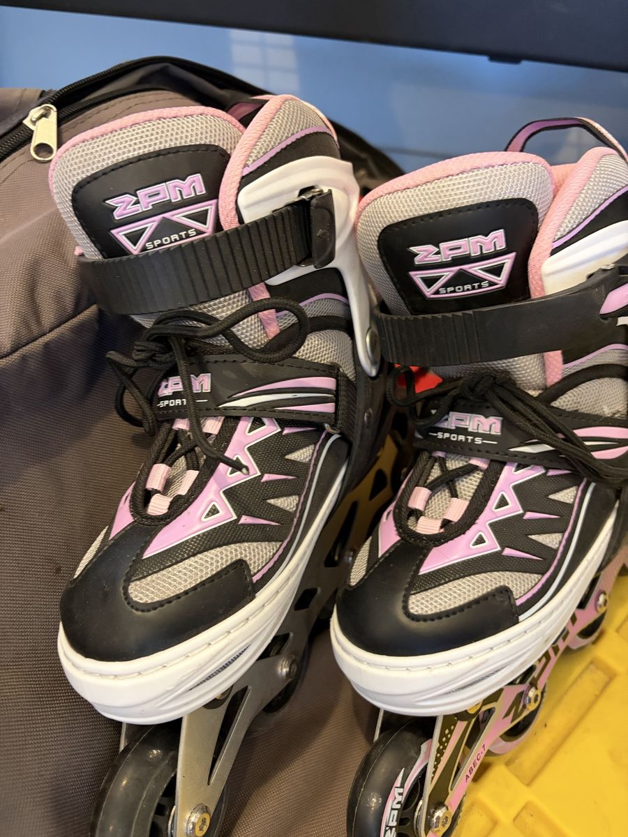 ZPM Sports ABEC-7 Inline Skates, Black/Pink, Adjustable Size - Used Good Condition