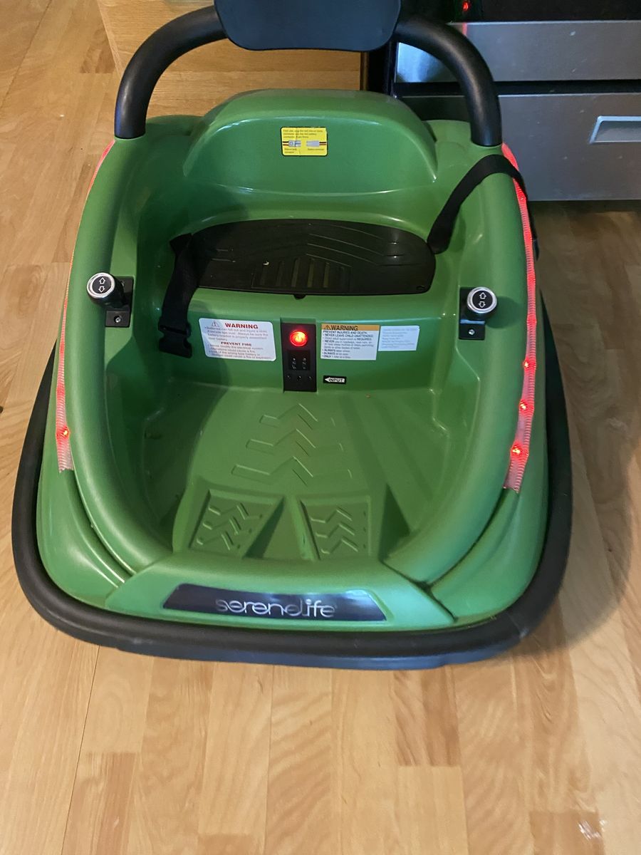 Electric car v6. Runs. Great SereneLife Kids Electric Bumper Car Ride-On Green Toddler Toy with Seatbelt & Lights Ogden