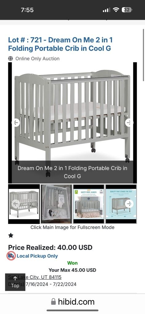 Portable/travel crib