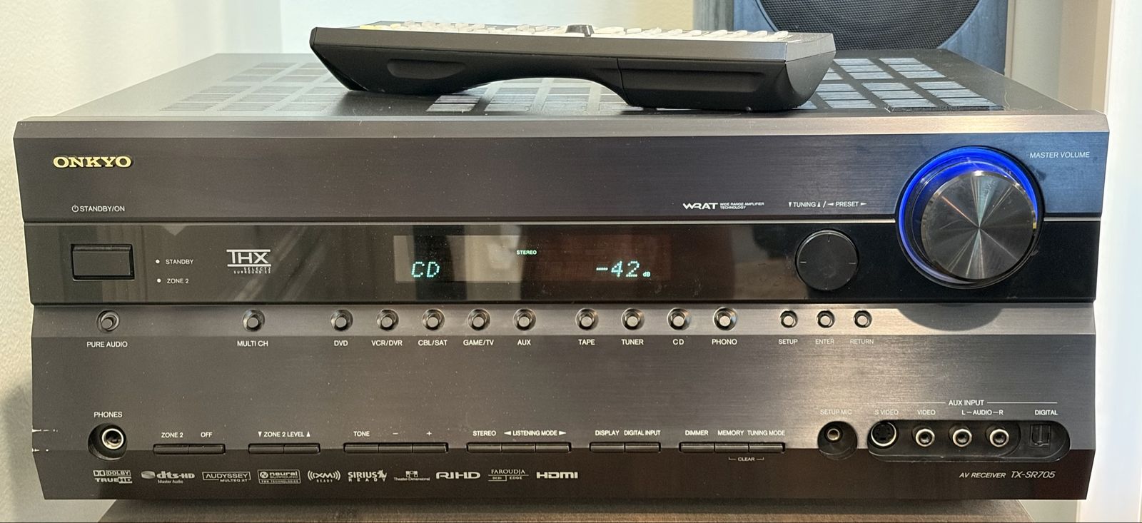 Onkyo TX-SR705 7.1 theater receiver with remote