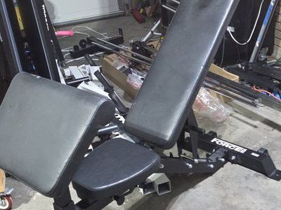 Force USA Workout Bench with Preacher Curl and Leg Extensions/Curl Attachments