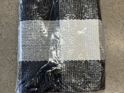 Black and White Buffalo Plaid Outdoor Rug