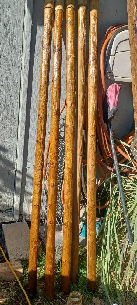 5 Lodge Poles 6 Foot Authentic Lodge Poles, and a  Pyramid Pole 12 Foot