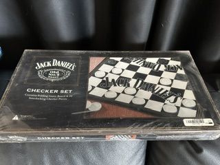 Jack Daniel's Official Checker Set with Folding Board and Interlocking Pieces New in Box