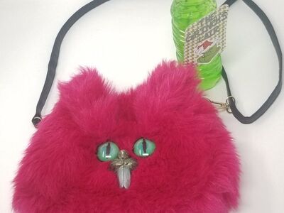 Demon Bunny Rabbit Hot Pink Furry Handbag