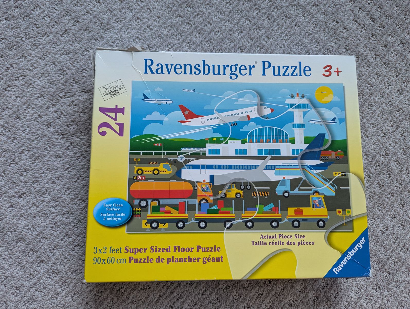 Ravensburger 3x2 foot Airport/Airplane Super Sized Floor Puzzle, 24 pieces