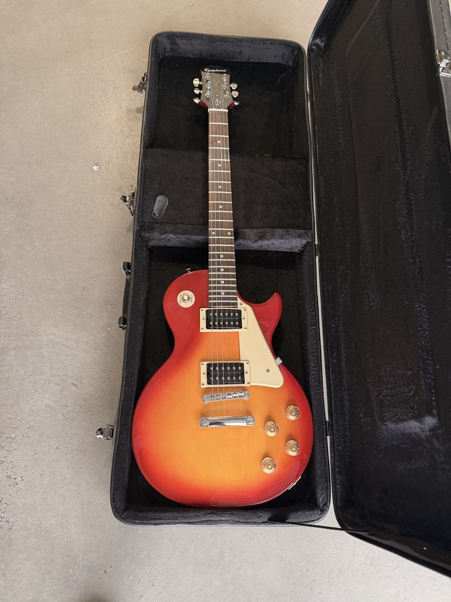 Epiphone Les Paul Electric Guitar in Cherry Sunburst with Hard Case