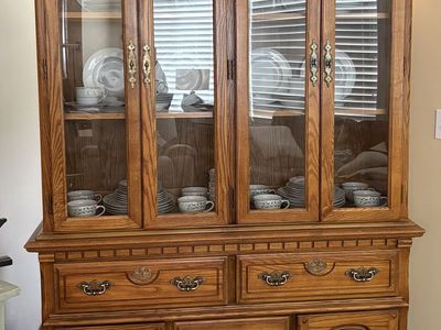 Solid Oak Curio Cabinet