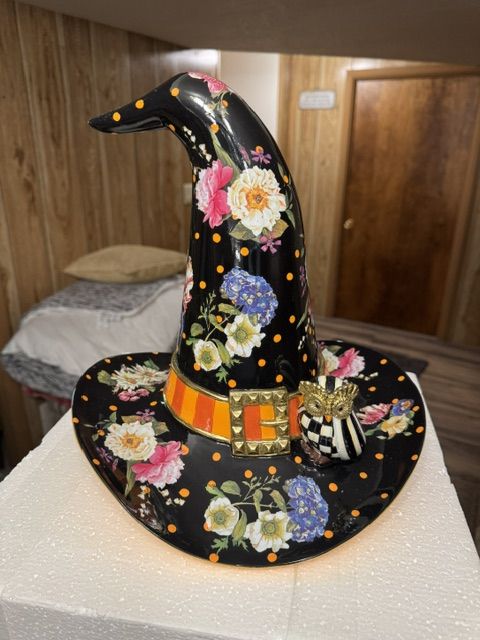 MacKenzie-Childs Flower Market Witches Hat Decorative Accent NEW