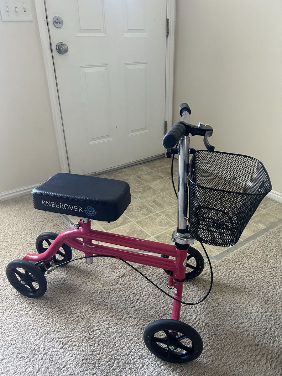 KneeRover Pink Knee Scooter with Basket, All-Terrain Mobility Aid