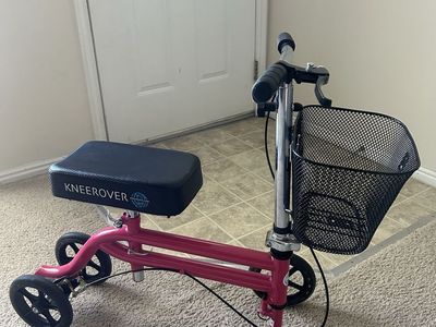 KneeRover Pink Knee Scooter with Basket, All-Terrain Mobility Aid