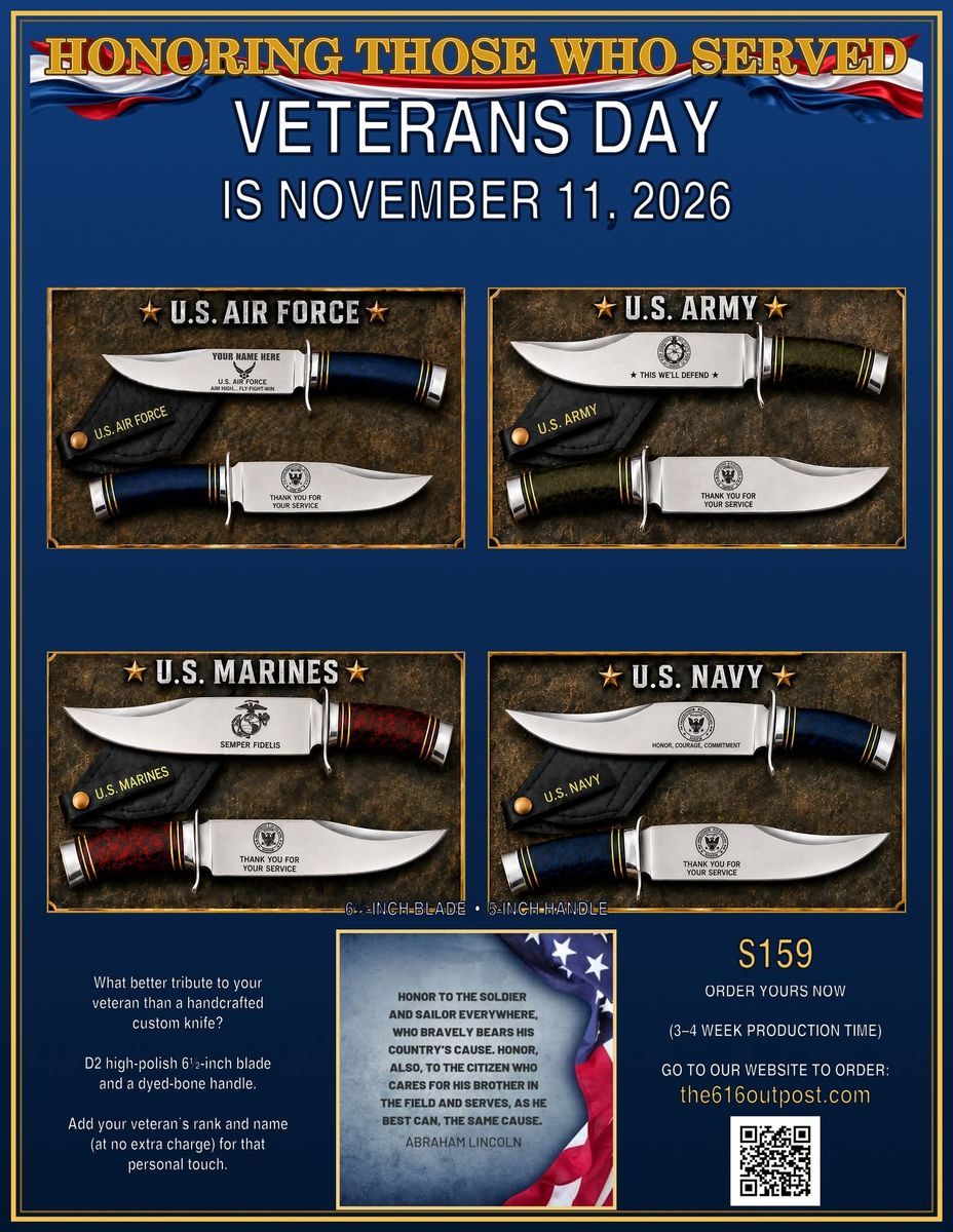 CUSTOM MADE VETERAN'S TRIBUTE KNIFE