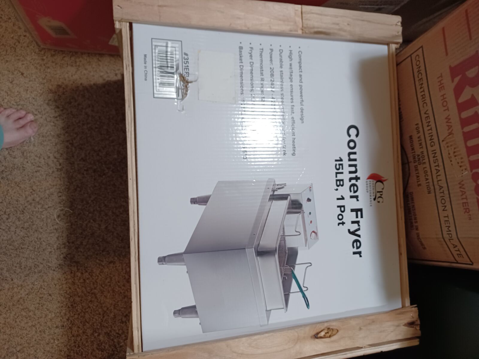 CPG Countertop Deep Fryer 15 lb 1 pot Model 351EF300 NEW