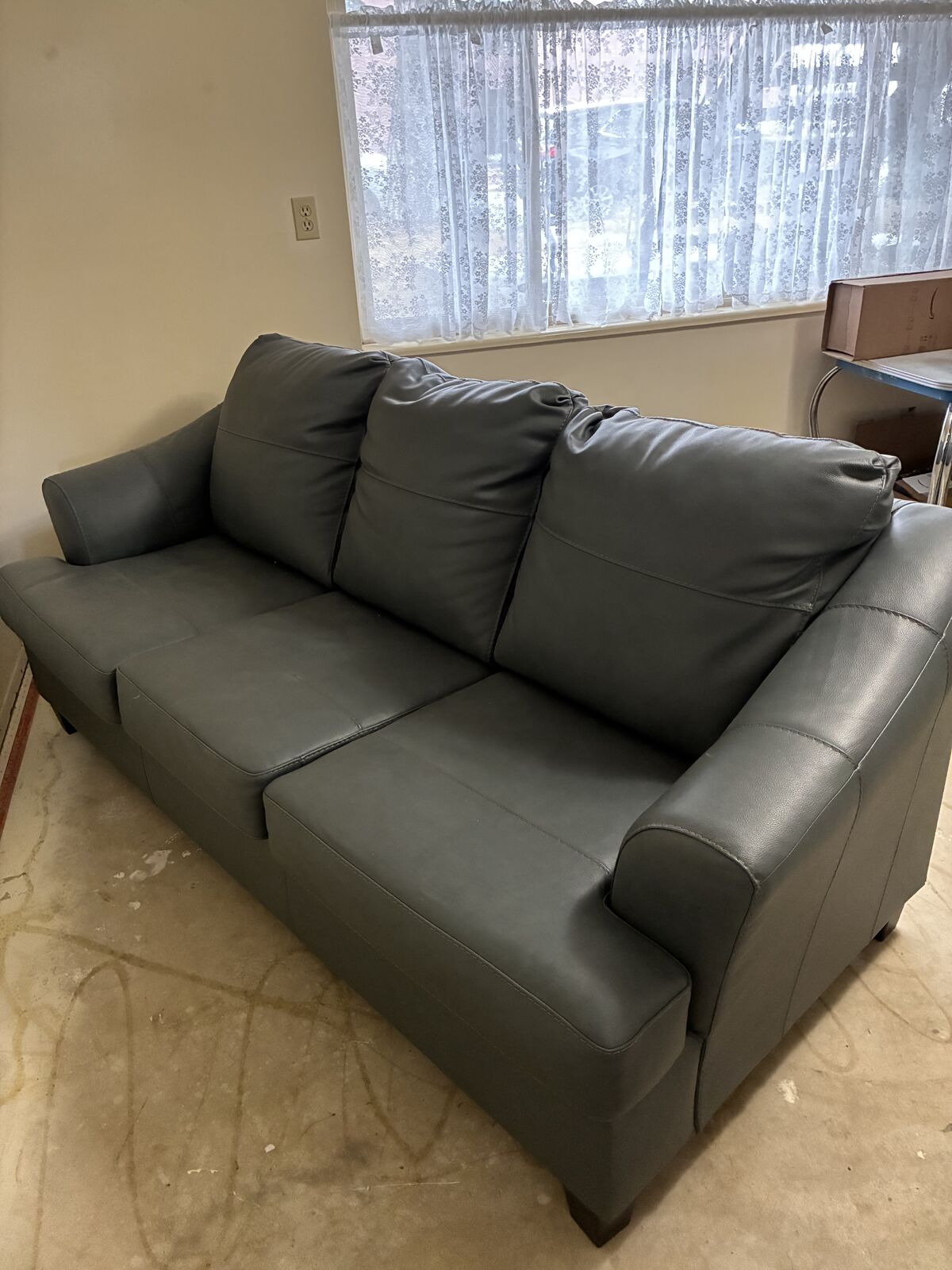 Grey Leather Couch