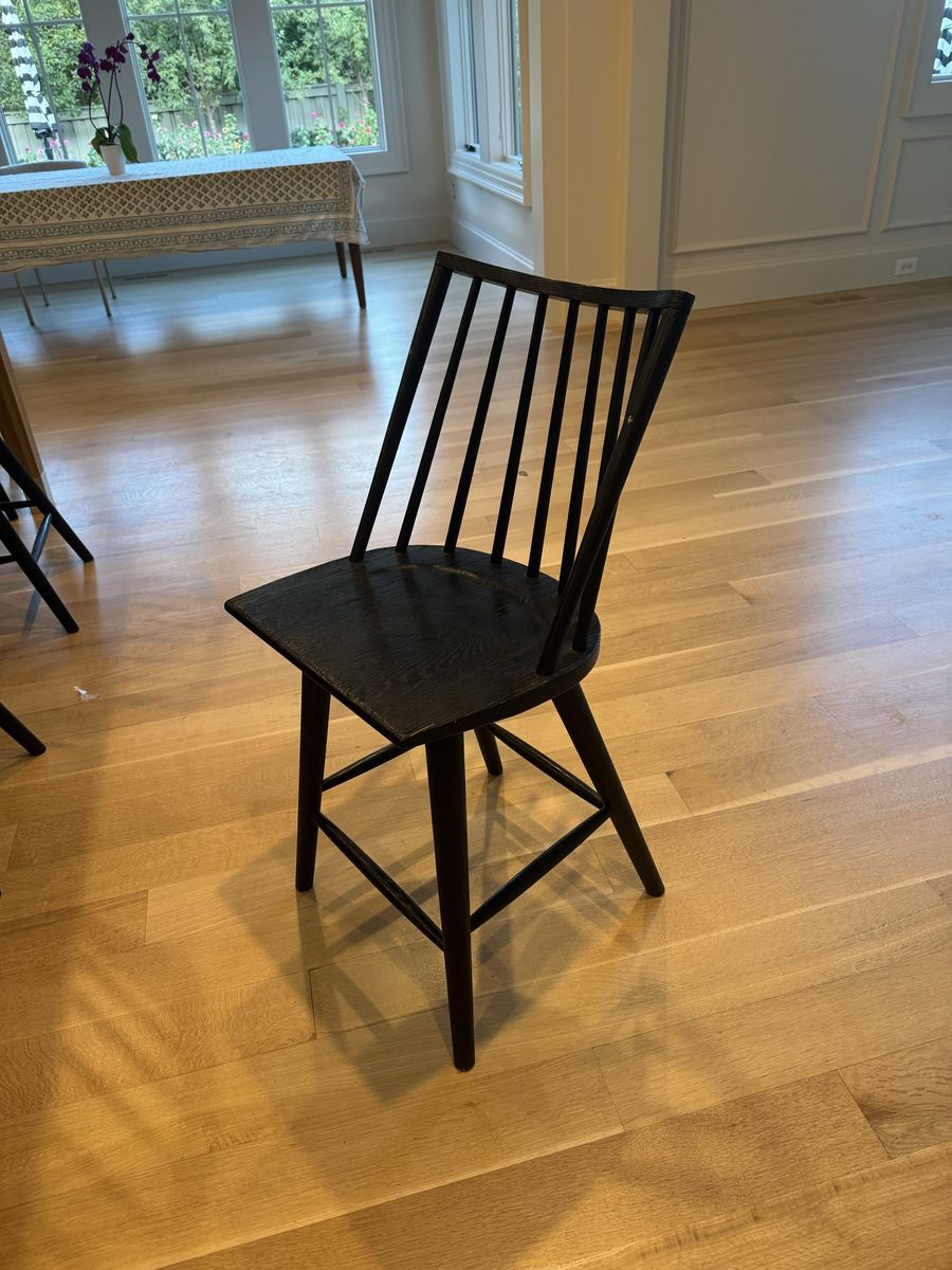 Black Wooden Spindle-Back Barstools