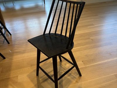 Black Wooden Spindle-Back Barstools