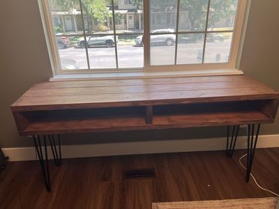 Handmade Wooden Table with Hairpin Legs