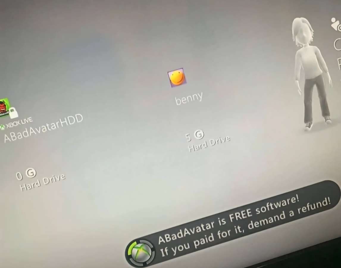 xbox 360 a bad avatar *scam buyer beware*