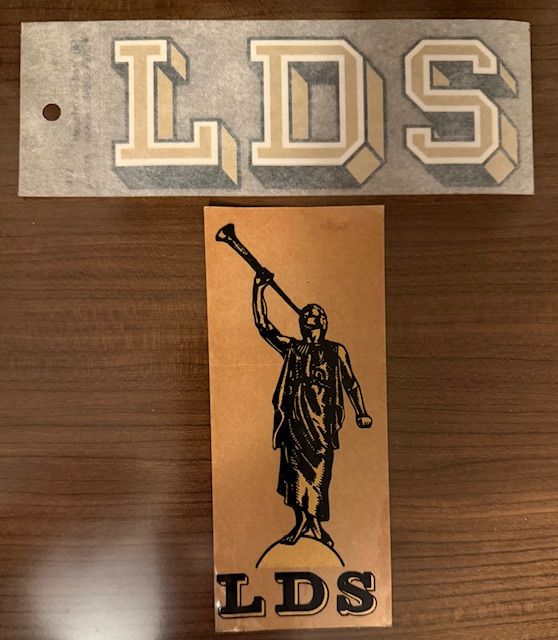 Vintage LDS, Angel Moroni Decal Sticker Car Windshield Window