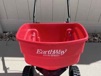 EarthWay EV-N-SPRED Broadcast Spreader - Red Push Spreader for Fertilizer, Seed, Salt