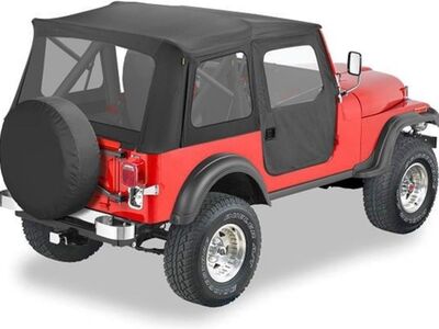 Bestop Supertop Classic Soft Top – Black Denim, Clear Windows, Fits 1976-1983 Jeep CJ5”