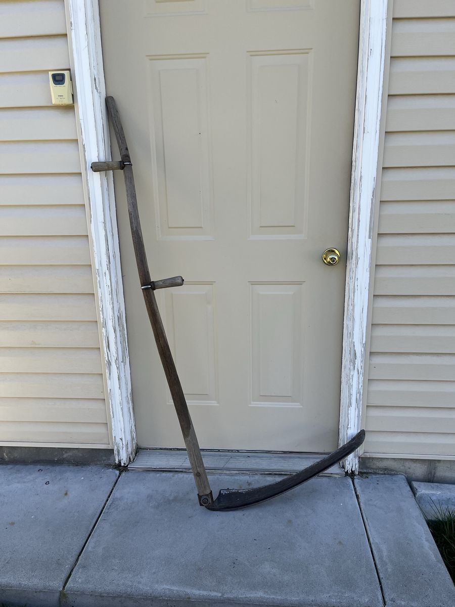 Hay Scythe/Sickle with A Long Wooden Handle and Long Blade-Wall Art-Grim Reaper