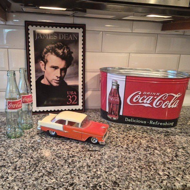 James Dean Sign, 1957 Chevy Bel Air Die-cast Car Decor Set