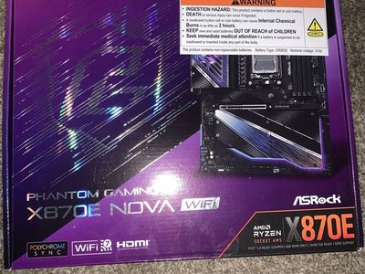 ASRock Phantom Gaming X870E Nova WiFi AM5 Motherboard, DDR5