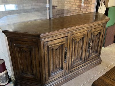 NEED GONE ASAP Vintage Solid Oak Buffet, Sideboard, Credenza