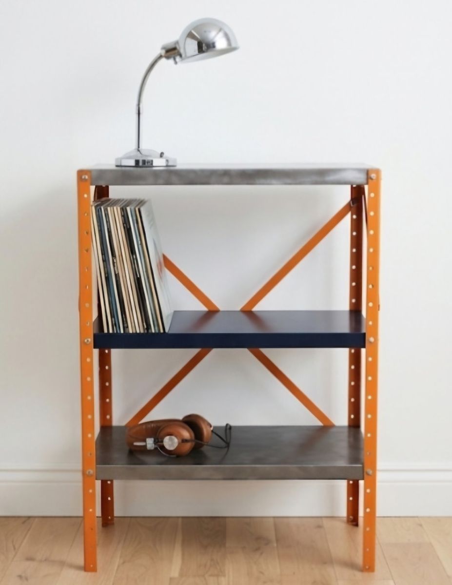 Custom Restored Mid-Century Industrial Shelf