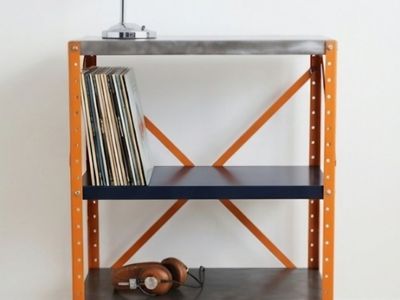 Custom Restored Mid-Century Industrial Shelf