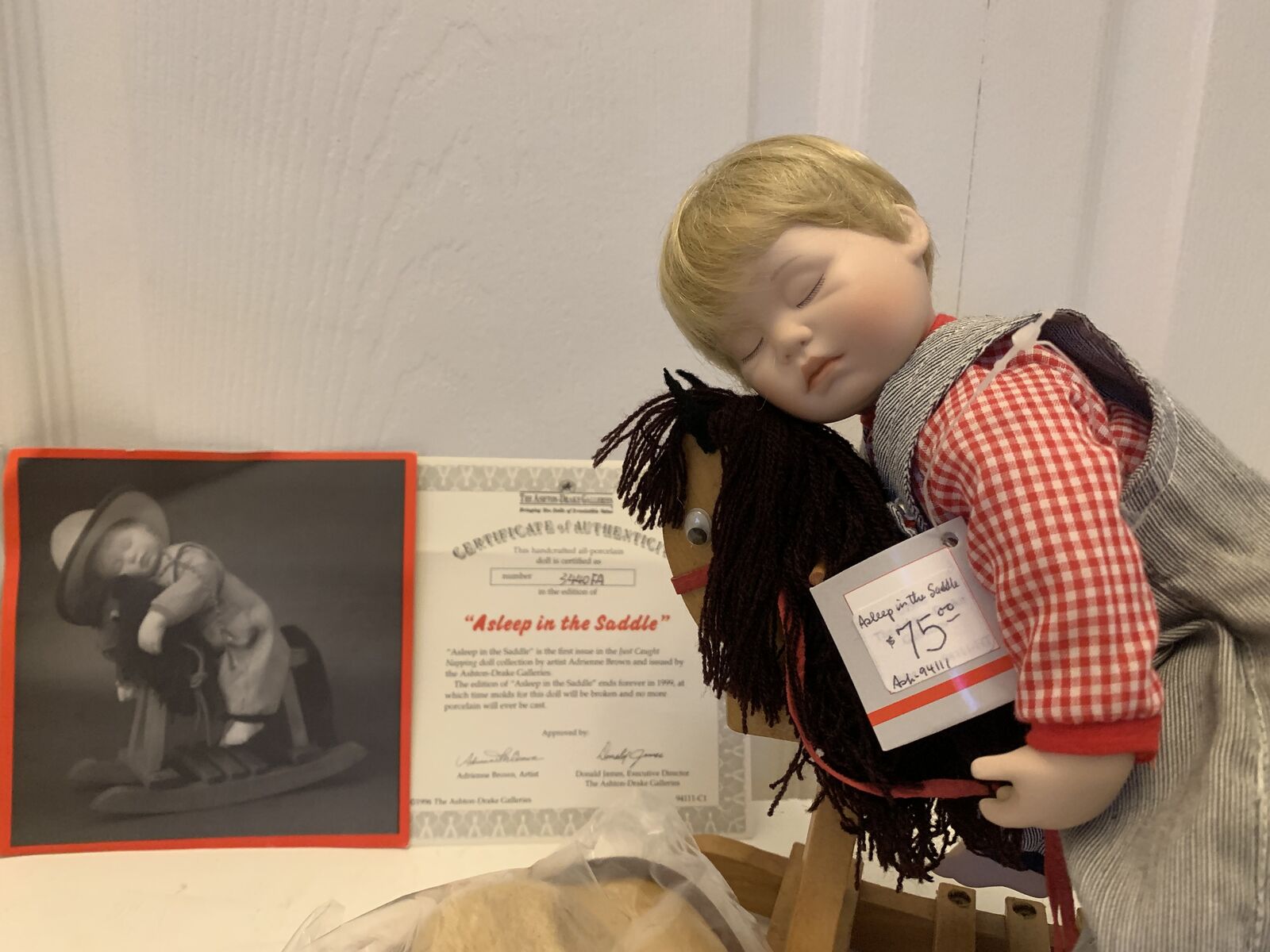 Cutest Little Sleeping Cowboy Porcelain Doll