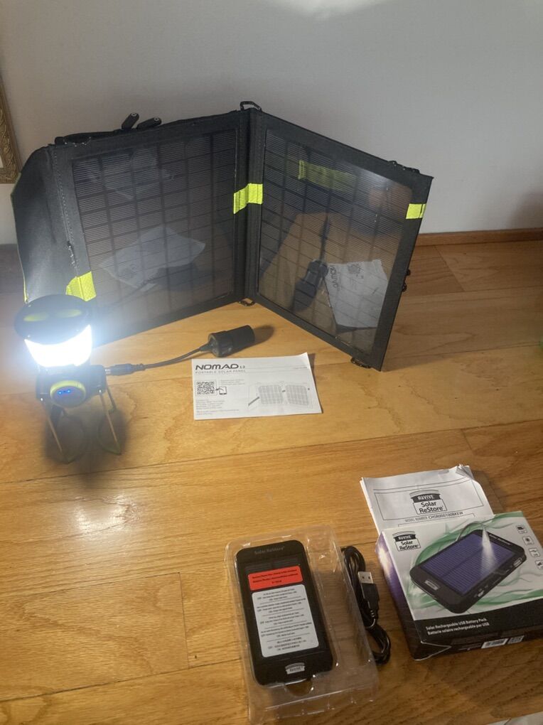 Gold zero nomad, 13 solar panel lamp and more