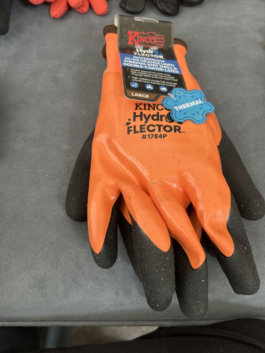 Kinco Hydro Flector Waterproof Thermal Work Gloves Size Large Hi-Vis Orange #1784P