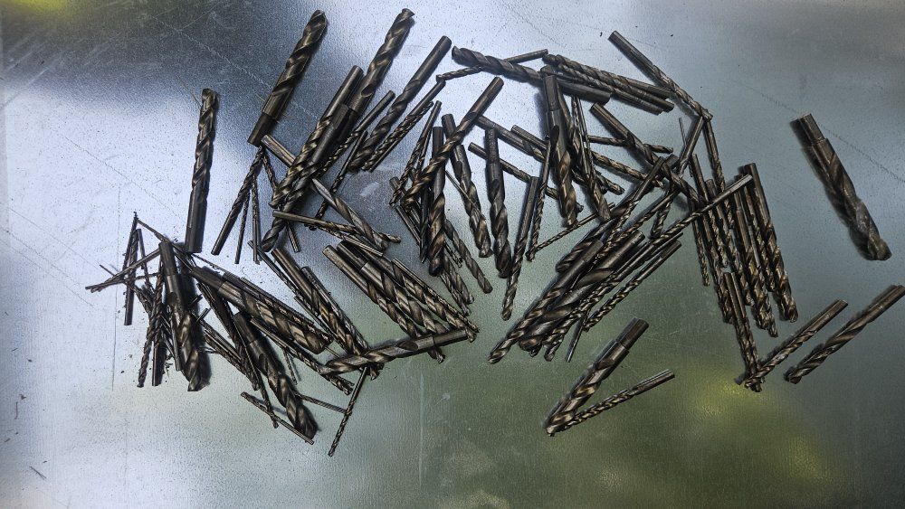 Assorted Used Drill Bit Set - Various Sizes & Types for Wood, Metal, Plastic. About a 100 of them.