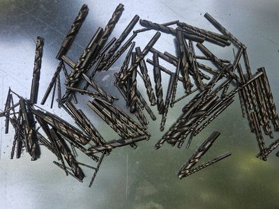 Assorted Used Drill Bit Set - Various Sizes & Types for Wood, Metal, Plastic. About a 100 of them.