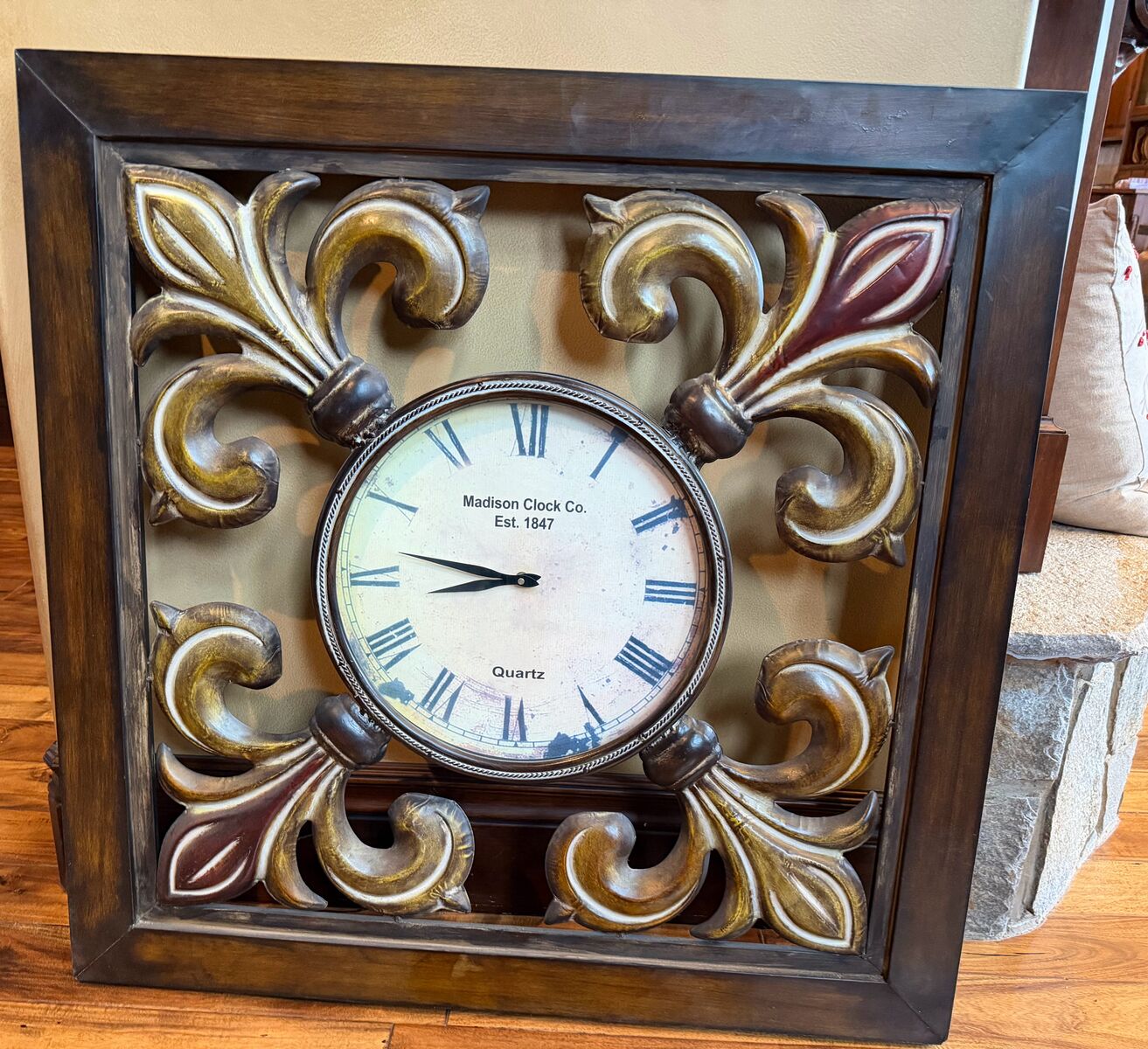 Large 38" by 38" decorative working clock
