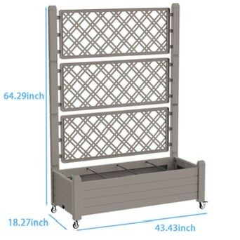 Unbranded 64" Tall Planter Box with Trellis and Wheels - New, Unassembled Garden Decor