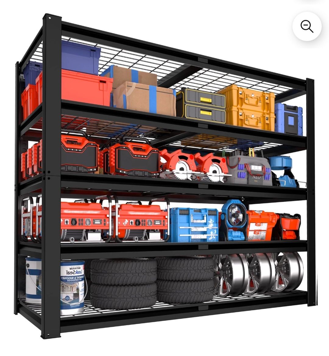 Storage Shelves 2500LBS Metal Wire Shelving Units Garage Storage Rack 48"W x 24"D x 72"H