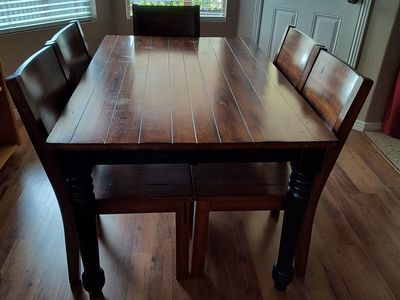 Solid wood dining table and chairs