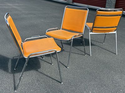 Awesome Chromecraft stackable dining / office chairs vintage Mid Century Modern goodness! MCM