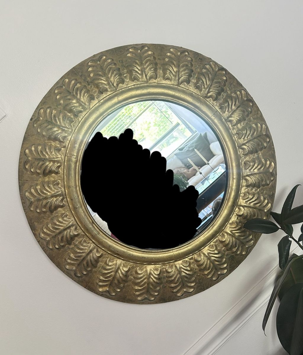 Vintage Gold Ornate Round Wall Mirror - Decorative Gilt Frame, Excellent Condition
