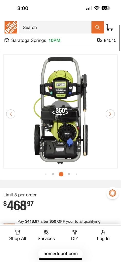 Gas Pressure Washer 3200 PSI