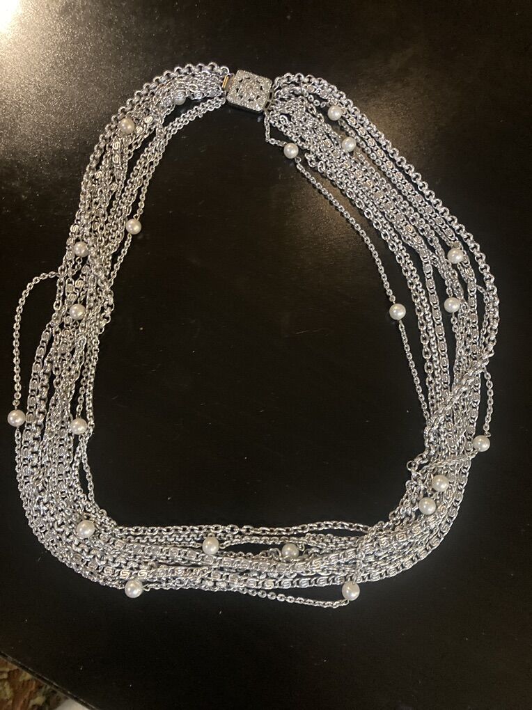Silver Pearl Necklace