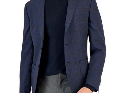 Bar III Men's Slim Fit Blazer Blue 46L