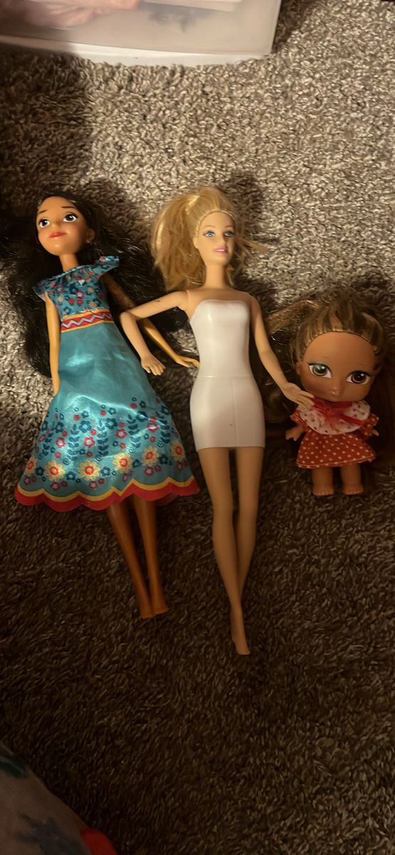 Assorted Fashion Dolls Lot of 3 - Disney Elena of Avalor, Barbie, & Small Doll