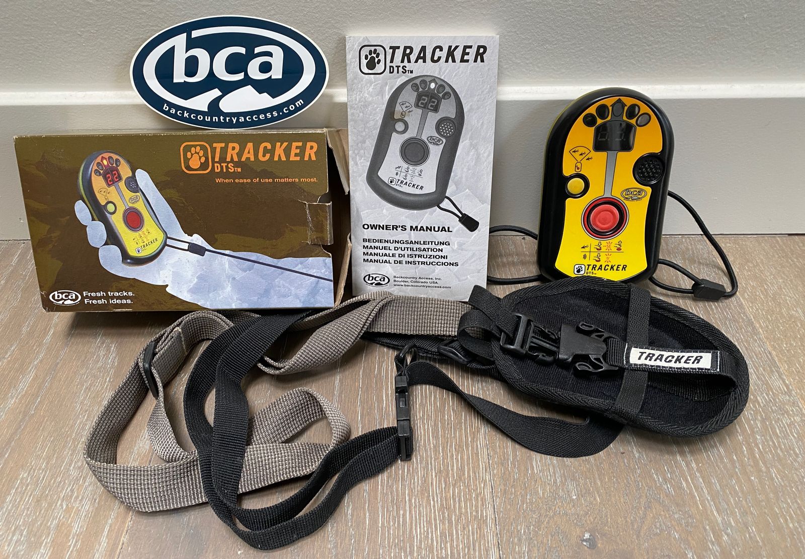 BCA Tracker DTS Avalanche Transceiver Beacon-Harness Strap-Instructions-Box-TESTED