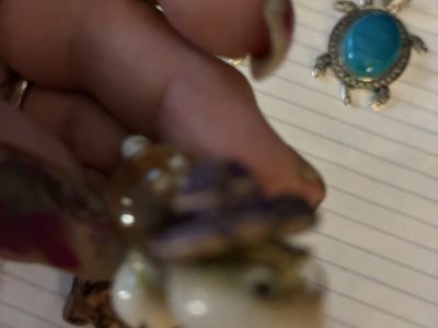 Sterling Silver & Black Diamond Turtle Ring, Size 7