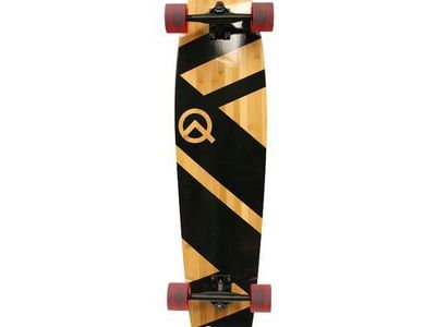 Super Cruiser Artisan Longboard Skateboard Bamboo Deck 44" Natural Bamboo and Maple