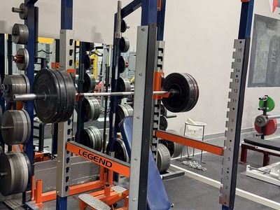 Legend Fitness Heavy Duty Power Rack Squat Cage with Bench and bar/rubber plates